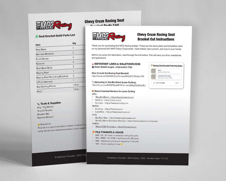 Chevy Cruze Racing Seat Base Plans - Image 3